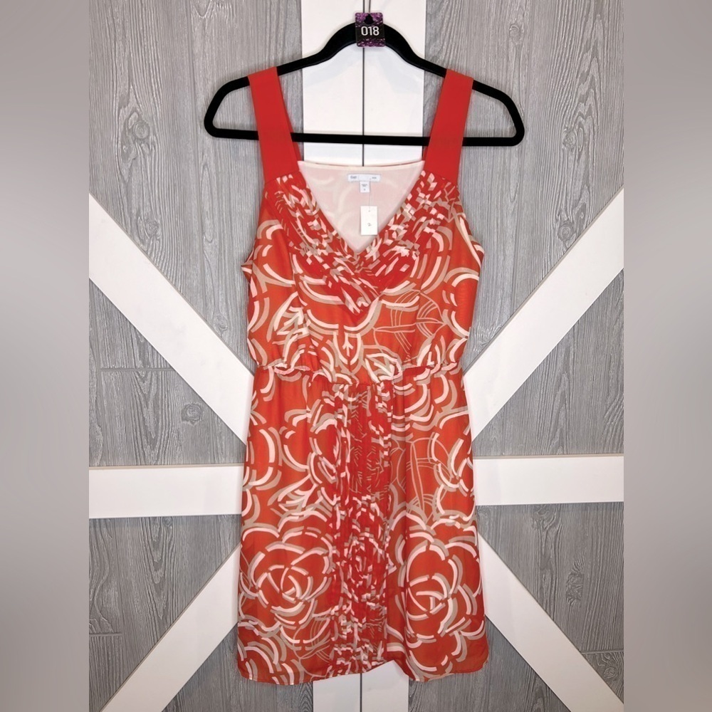 018. GAP Orange & Cream Dress Small